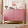 6 Drawer Double Dresser,Modern Dresser for Bedroom with Gold Handles,Long Storage Organizer - 3 of 4