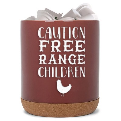 Elanze Designs Free Range Children Red X-Large Cork Bottom, Kitchen Counter, Ceramic Stoneware, Coffee, Tea and Hot Chocolate, Machine Brewing, K