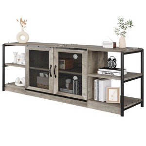 TV Stand Farmhouse Entertainment Center for 65 Inch TV Media Console Cabinet,Mesh Barn Door and Sturdy Metal Frame - 1 of 4