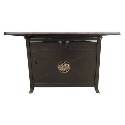 Elegant Bronze Rectangular Gas Fire Pit Table