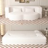 APRILSOUL Modern Floor Sofa with 2 Pillows, Convertible Teddy Fabric Foam-Filled Sleeper Sofa Bed, Full Size Folding Mattress - 3 of 4
