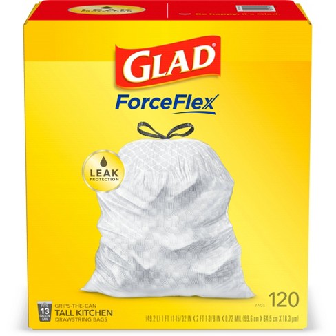 Glad Tall Kitchen Drawstring Trash Bags Odorshield 13 Gallon