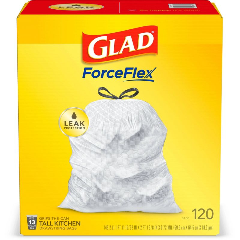 Glad ForceFlex Tall Kitchen Drawstring Trash Bags - Unscented - 13 Gallon, 3 of 10