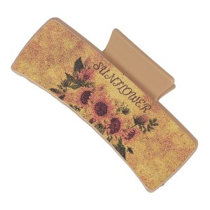 Unique Bargains Women's Fashion Sunflower Hair Clips 3.94"x1.97"x1.77" Yellow Khaki 1 Pc - 1 of 3