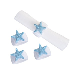 C&F Home Blue Sea Star Napkin Ring S/4 - 1 of 4