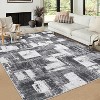 Abstract Geometric Washable Rug, Low Pile Modern Carpet for Living Room Bedroom, Non-Slip, Stain-Resistant Indoor Floor Cover - 3 of 4
