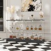 Famapy Tempered Glass Liquor Display Cabinet with LED Lighting & Lock Modern Wine Cabinet Full Transparent Tempered Glass - 4 of 4