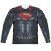 Men's Justice League Movie Superman Uniform (Front Back Print) Long Sleeve Costume T-Shirt - 2 of 4