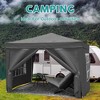 DOMETOUR 10x10 Folding Canopy with Sidewalls UPF 50+ Portable Tent for Parties Beach Camping Wedding EZ Pop Up, Includes Weight & Carry Bag - 3 of 4