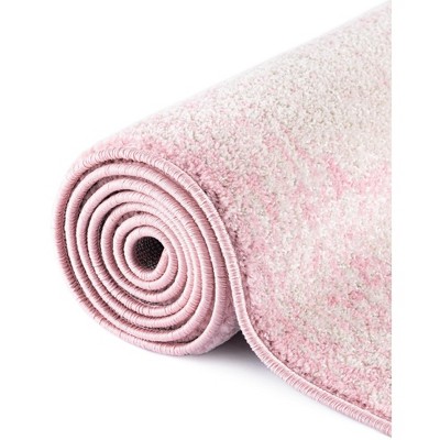 Pink and Ivory Geometric Rectangular Area Rug 8' x 11'