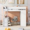 Twin Size Loft Bed With Desk Wardrobe Wooden Twin Loft Bed With Drawers Storage Cabinet For Girls Boys Teens Bedroom - 4 of 4