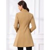 Allegra K Women's Winter Double Breasted Vintage Velvet Contrast Collar Overcoat - 4 of 4
