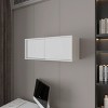 GlasFlength Kitchen Storage Wall Cabinet Floating Cabinet with Sliding Door Rectangular Storage Cupboard for Kitchen, White, 31.9"*13"*13" - 3 of 4