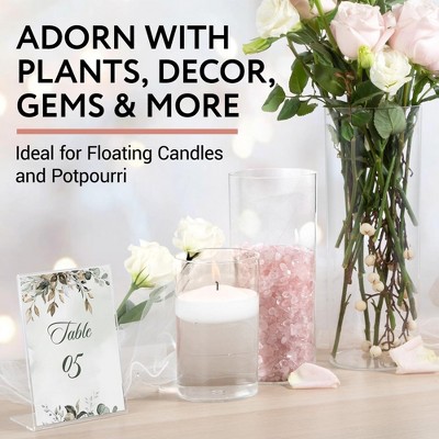 Clear Acrylic Cylinder Vase Set for Weddings and Home Decor