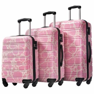 KWPZQEB Luggage Sets 3 Piece, Lightweight Hardshell Suitcase with Spinner Wheels, TSA Lock & Fashionable printed pattern, Luggage 20in/24in/28in - 1 of 4