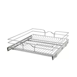 Rev-A-Shelf 5WB1-2122CR-1 21 x 22 Inch Wire Pull Out Storage Shelf Drawer Basket with 100 Pound Capacity for Kitchen Base Cabinet Organization, Chrome