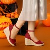 Allegra K Women's Ankle Strap Wedge Heel Open Toe Sandals - 2 of 4