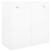 vidaXL Steel Cabinet - Sliding Door, Adjustable Shelves, and Key Lock, 35.4"x15.7"x35.4", Modern Design in White, Perfect for Home Organization - 4 of 4
