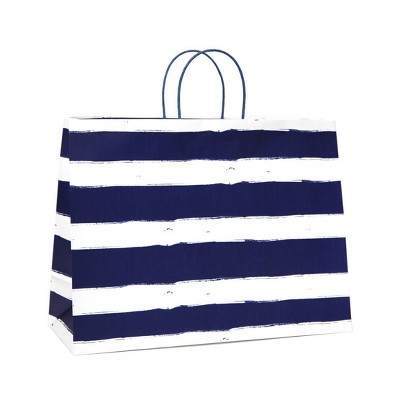 Blue and clearance white striped bag