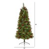Nearly Natural 6.5-ft Norway Mixed Pine Artificial Christmas Tree with 350 Clear LED Lights, Pine Cones and Berries - 2 of 4