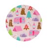 Blue Panda 48 Pack Pink Camping Paper Plates for Girls One Happy Camper Birthday Party Supplies (7 In) - 3 of 4
