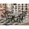 HomeStock 5-Piece Natural Oak Finish Solid Wood Top Dining table with 4 Chairs - 2 of 4