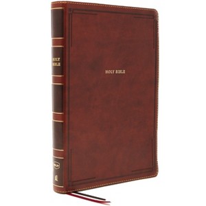 Nkjv, Thinline Bible, Giant Print, Leathersoft, Brown, Thumb Indexed, Red Letter Edition, Comfort Print - Large Print by  Thomas Nelson - 1 of 1