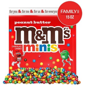Mars M&M's Peanut Butter Minis Family Stand-up Bag 15oz - 1 of 4