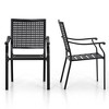 2pk Outdoor Metal Dining Chairs - Captiva Designs: Powder-Coated Steel, Stackable, Weather-Resistant - 3 of 4