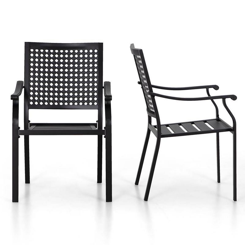 2pk Outdoor Metal Dining Chairs - Captiva Designs, 4 of 12