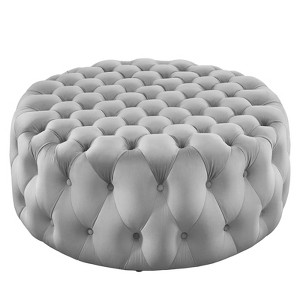Modway Amour Tufted Button Large Round Performance Velvet Ottoman - 1 of 4