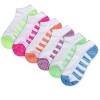 Memoi Women's 6 Pair Pack Heel Stripes Half Cushioned Low Cut Socks Liners White 9-11 - 3 of 4
