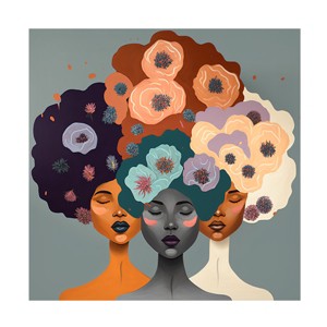 Canvas Wall Art - Ray Heere 'Mid Century Diversity Portraits 15' Wall Art for Living Room, Bedroom, or Office Décor by Trademark Fine Art - 24 x 24 - 1 of 4