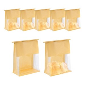 Unique Bargains Greaseproof Clear Windows Iron Tie Tab Lock Gift Bags 25 Pcs - 1 of 3