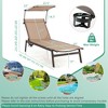 Costway 2 PCS Outdoor Chaise Lounge Chair with Sunshade 6-Level Adjustable Recliner - 3 of 4