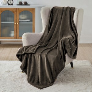 Bedsure Flannel Blanket – Solid Color Plush Throw, Ultra Soft and Fuzzy, 300GSM Lightweight Cozy Blanket for Bed or Sofa - 1 of 4
