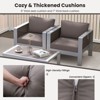 Tangkula 4 Pieces Patio Furniture Set Aluminum w/ Cushions & Tempered Glass Tabletop - 2 of 4