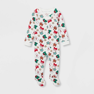 Image of Baby Holiday Treats Print Holiday Matching Family Pajama Union Suit - Wondershop™ White 3-6M