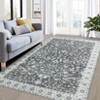 Machine Washable Area Rugs, Vintage Printed Accent Carpet with Non-Slip Backing, Stain-Resistant Oriental Floor Carpet, Foldable Low Pile Carpet Mat - 4 of 4