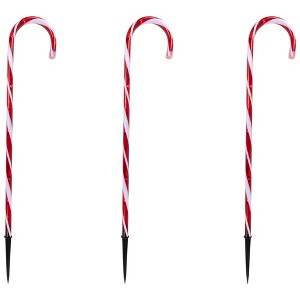 Northlight Set of 3 Red and White Twinkle Candy Cane Pathway Markers 26" - 1 of 4