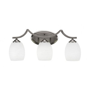 Toltec Lighting Zilo 3 - Light Vanity in  Graphite with 5" White Linen  Shade - 1 of 1