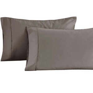 Cotton Blend 1400-1500 Thread Count Solid Luxury Pilowcases, Set of 2 by Blue Nile Mills - 1 of 4