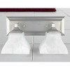 Sunset Lighting 2-Light Vanity,  Faux Alabaster Glass, Bright Satin Nickel Finish - 2 of 3