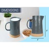 Nat & Jules Large Raw Bottom Matte Grey 48 ounce Ceramic Pitcher Jug - 2 of 4