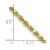 Black Bow Jewelry 3mm 10K Yellow Gold Hollow Diamond Cut Rope Chain Necklace - 2 of 4