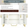 Modern Sideboard Buffet Cabinet with 4 Doors, Adjustable Shelves, Gold Metal Legs & Marble-Style Top for Kitchen, Dining Room, Living Room Storage - 4 of 4