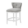 Set of 2 Miranda Swivel Counter Height Barstools White - Alaterre Furniture: Linen Fabric, Nailhead Trim, Memory Return-Swivel - 3 of 4