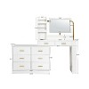 GDFStudio Elda Modern 8-Drawer Dresser with Mirror and Open Shelves, White - 3 of 4