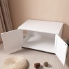Etelifrank Cat Litter Box Enclosure - Hidden Litter Box Furniture with Barn Door, Wooden Cat House - 2 of 4