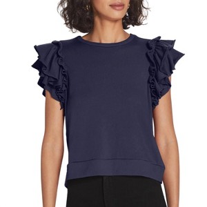 Women's SLEEVELESS RUFFLE SWEATSHIRT - GOLDIE - 1 of 2